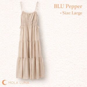 BLU PEPPER CREAM MAXI DRESS